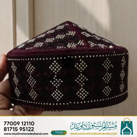 Pakistani Diamond With Embroidery Topi