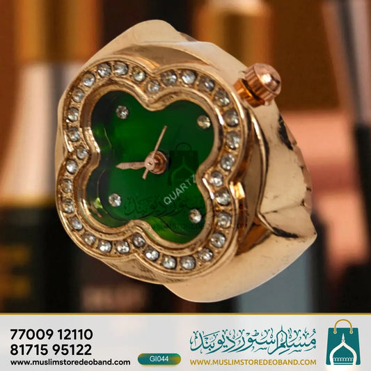 Gold Plated Quartz Finger Watch for Women