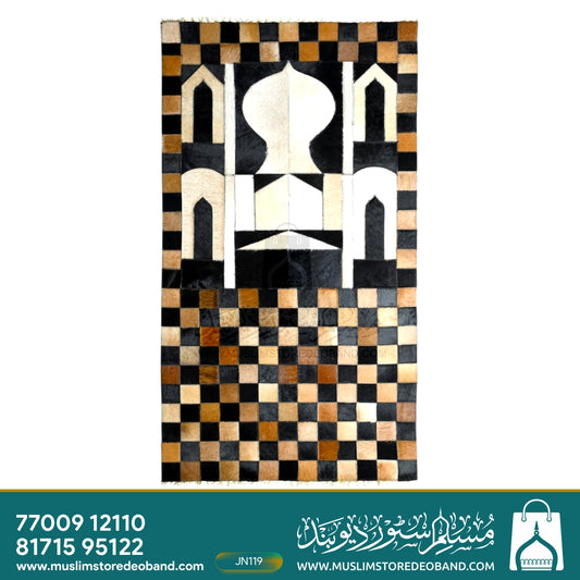 Premium Handmade Leather Janamaz | Goat Hair Patchwork